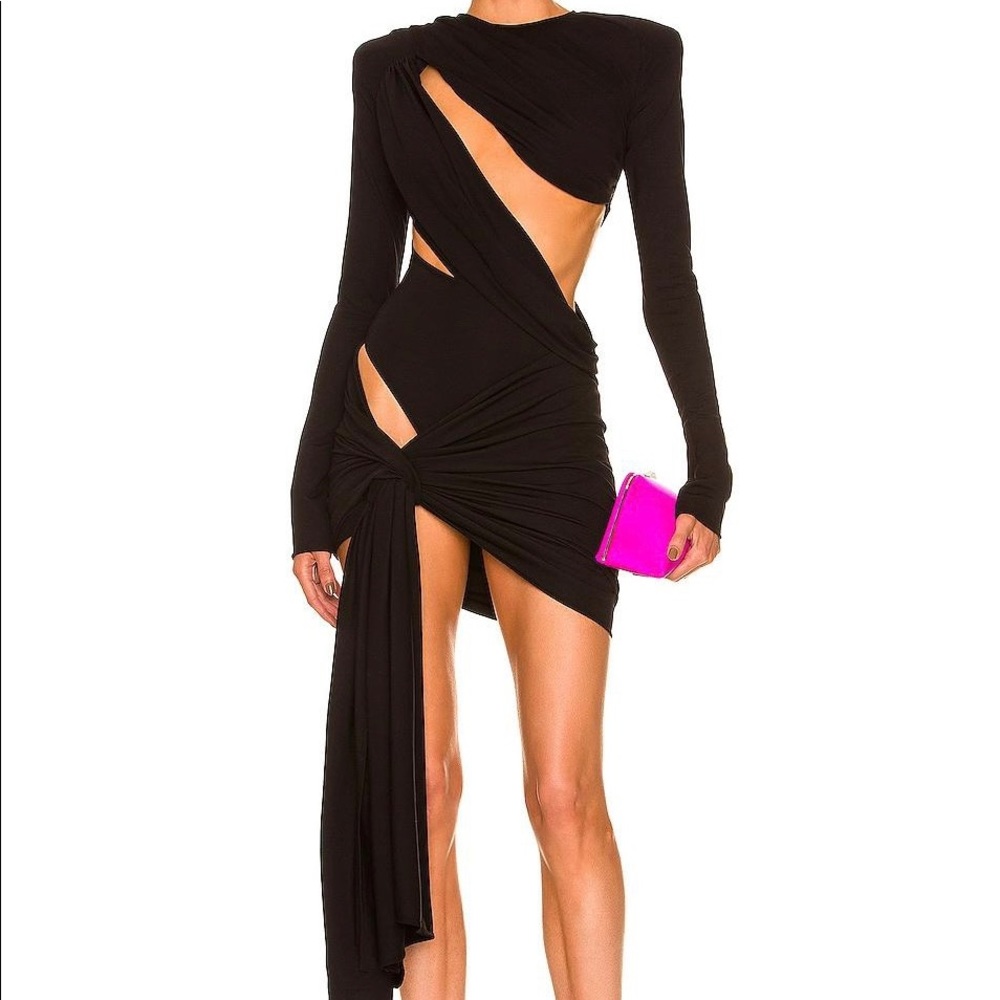 The Attico draped ribbed dress